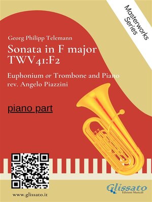 cover image of (piano part) Sonata in F major--Euphonium or Trombone and Piano